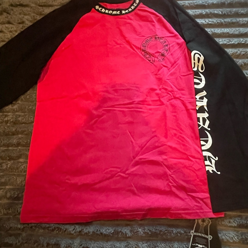 Chrome Hearts Pink and Black Graphic Long Sleeve